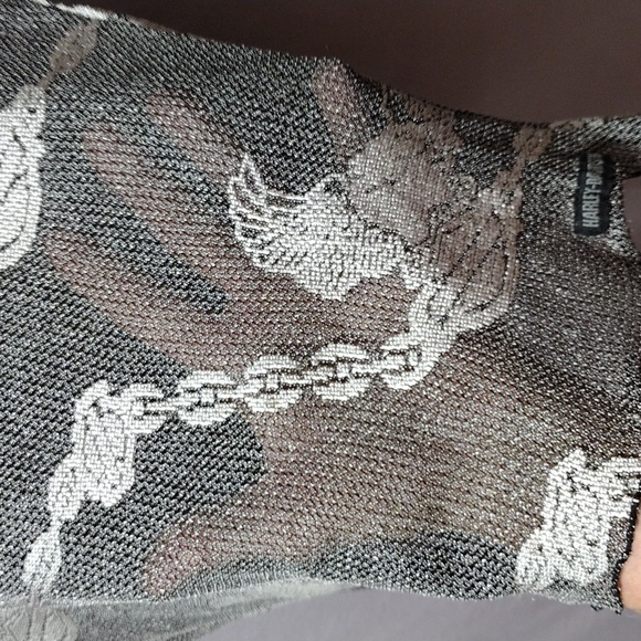 Harley Davidson women's S sheer crop top with Harley eagle and shield w/ chain - Picture 4 of 7